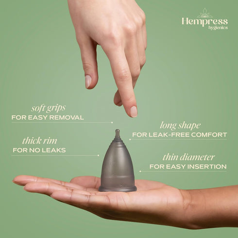 12-Hr Menstrual Cup for Women, Soft, Comfortable, Flexible & Reusable Period Cups, Medical Grade Silicone, Leakproof