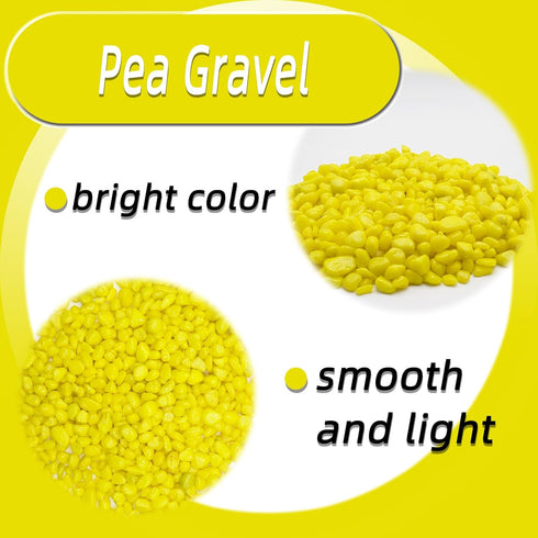 Yellow Pebbles for Crafts, 0.9 Pound Natural Polished Aquarium Gravel, Decorative Pebbles for Indoor Plants, Turtle Tank, Vase, Succulents Cactus, Garden Landscaping