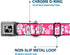 Buckle-Down Hibiscus Dog Collar Bone, Neon Pink/White, 1" Wide - Fits 9-15" Neck - Small