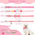 9 Pieces Pink Rhinestones Dog Collar, PU Leather Bling Crystal Collars with Bow, Bone, Heart, Flower for Pets