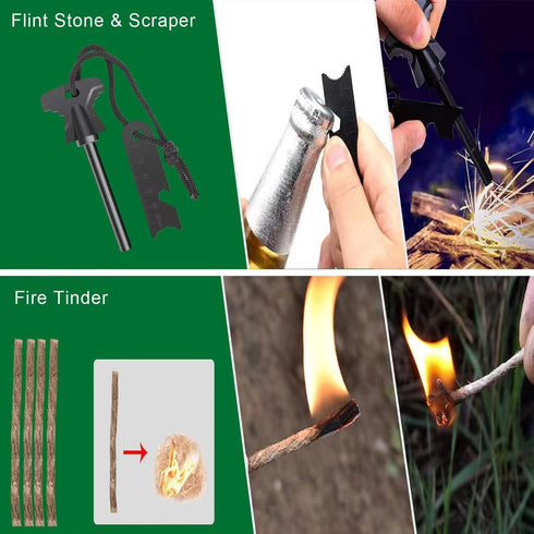 Survival Kit 35 in 1 - First Aid Kit, Survival Gear, Tool Gifts for Men, Boyfriend, Husband, Christmas, Camping, Hiking