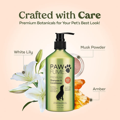 Pawfume Dog Shampoo and Conditioner, Hypoallergenic Dog Shampoo for Smelly Dogs, Probiotic Pet Shampoo