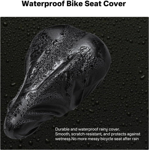 YOUNGDO Bike Seat Cushion with Waterproof Gel Cover, 11.2" x 7.4", Shock Absorbing Cushion for Narrow Bike Seat