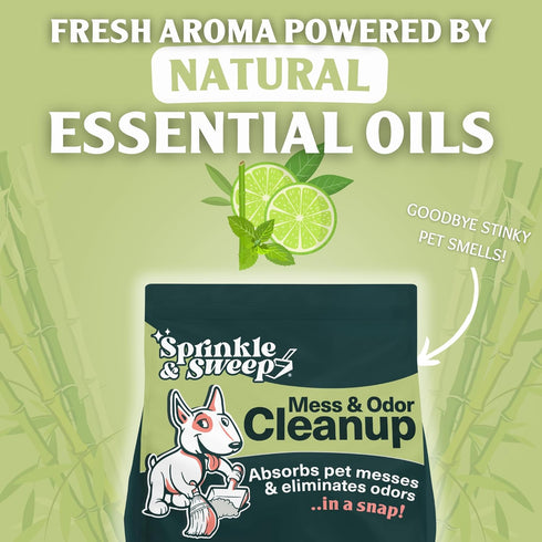 Sprinkle & Sweep Pet Accident Cleanup for All Hard Surfaces, Non-Toxic Quick Pet Mess Cleaner & Odor Remover for Potty