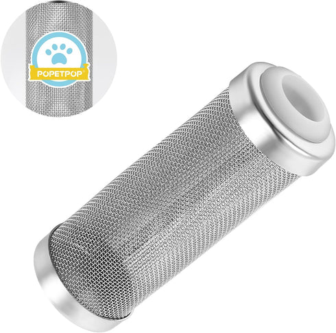 POPETPOP Aquarium Fish Tank Pre-Filter Intake Strainer, 12mm Stainless Steel Cover