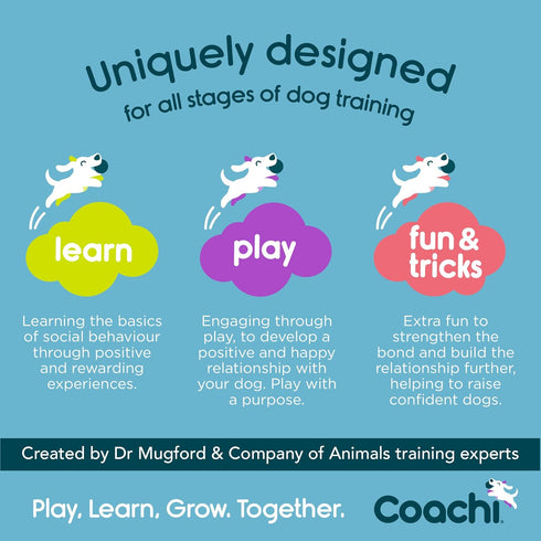 Coachi Tuggi Ball - Interactive Dog Toy for Tug of War, Strong Bungee Handle for Training and Play