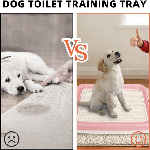 Dmnnlp 19.7"x14.5" Dog Potty Tray for Small Dogs, Puppy Potty Training Tray Indoor Dog Toilet, Leak-Proof Pet Pads