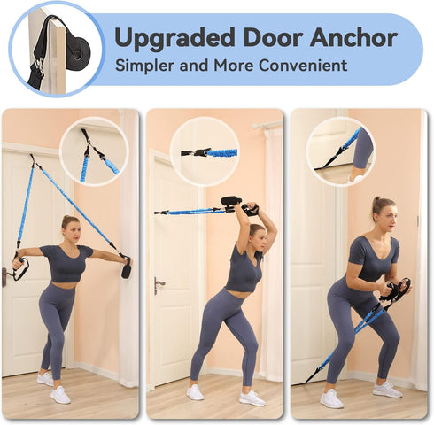 Hommie Portable Pilates Bar Kit with Resistance Bands for Men and Women, Upgraded 3 Section Bar for Home Gym