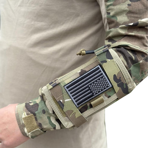Tactical Arm Sleeve Map Pouch Case - Documents Holder Wrist Case with Military Arm Pouch and USA Flag Patch