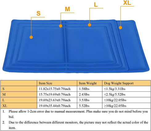 Dog Cooling Mat, Large - Pressure Activated Cooling Pad for Dogs and Cats, No Water or Refrigeration Needed