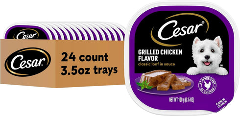 Cesar Classic Loaf in Sauce Adult Wet Dog Food Grilled Chicken Flavor,