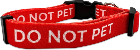 Do Not Pet Dog Collar - Prevents Accidents Warning Small Medium Large Dogs (Medium, Red)