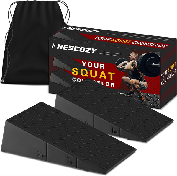 Squat Wedge Block Slant Board: Portable Squat Assist Equipment for Home Gym, Heel Elevated Wedges for Weightlifting,