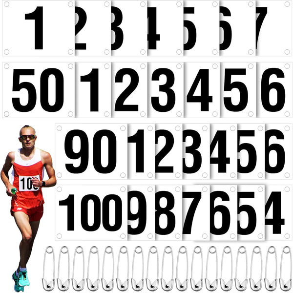 Running Bib Numbers with Safety Pins for Marathon Sports Competition Events Tearproof