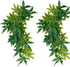 2 Pack Reptile Silk Plants with Suction Cups - Realistic Climbing Vines & Grass Leaves for Terrarium Decor