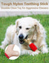 SCHITEC Dog Chew Toy for Aggressive Chewers, Tough Big Nylon & Rubber Teething Stick with Real Bacon Flavor
