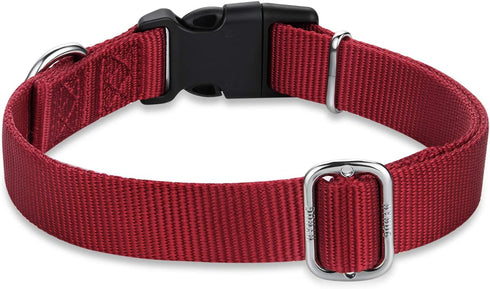 Hyhug Dog Collar for Large Dogs - Heavy Duty Red, Quick Release Nylon Buckle, Adjustable & Durable
