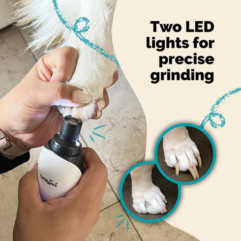 LuckyTail Pet Nail Grinder for Dogs and Cats, Super Quiet, USB Rechargeable, 2 Speeds