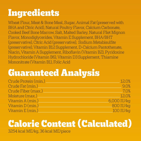 1.5 lb. (Pack 8) Pedigree Dry Dog Treats MarroBone, Real Beef Flavor, Bone Marrow Dog Treats, Bag