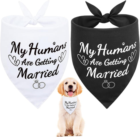 Wedding Dog Bandanas, My Humans are Getting Married, Dog Engagement Wedding Party Photo Prop Bandana, Small