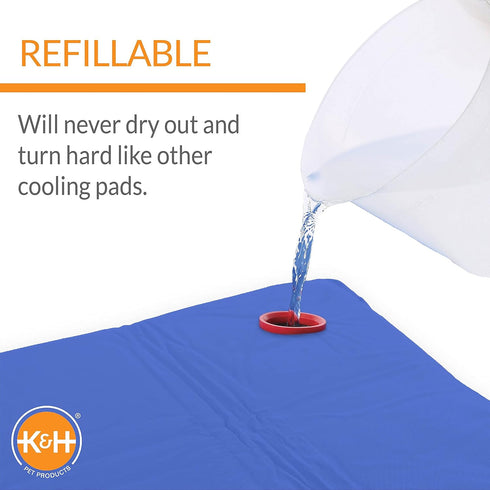 K&H Pet Products Summer Cooling Mat, Blue Medium 20" x 15" - Non-Toxic, Easy Carry, Outdoor Dog Cooling Pad for Cats &