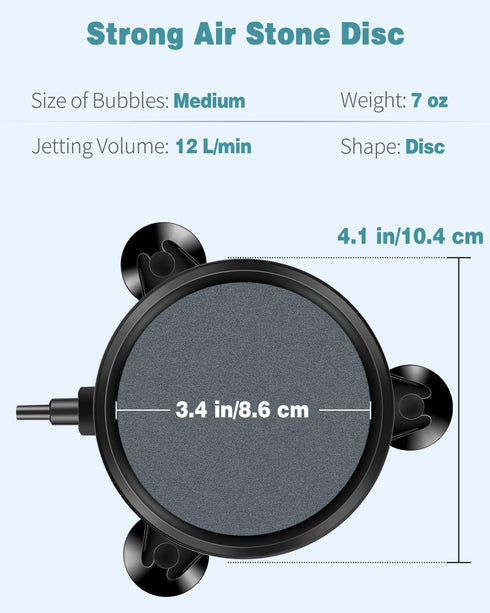 Pawfly Aquarium 4 Inch Air Stone, Fish Tank Airstone Bubble Diffuser for Pumps, Tanks, Ponds