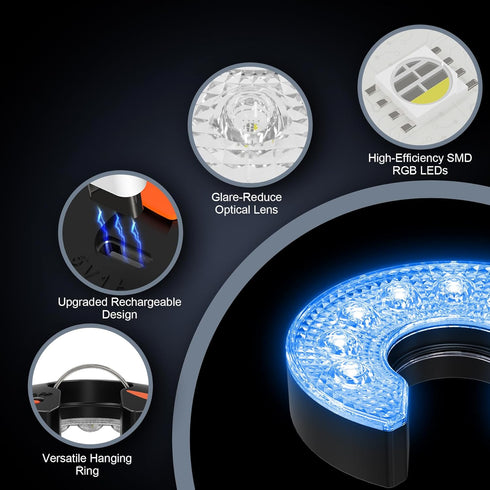 KINGTOP Rechargeable LED Golf Hole Light, Waterproof with Focused Illumination Lens, Remote-Controlled for Night Golf