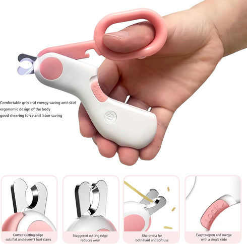 trimmer trimmers Pet nail clippers with LED Lights cat nail clippers for indoor cats nail clippers for small dog nail