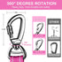 Tactical Heavy Duty Dog Leash, 4-6FT Shock Absorbing Bungee with 2 Padded Handles for Medium Large Dogs, Pink