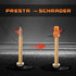 Presta Valve Adapter for Bike Tire, Orange Inflatable Adapter, Aluminum Bike Pump Adapter - Convert Presta to Schrader