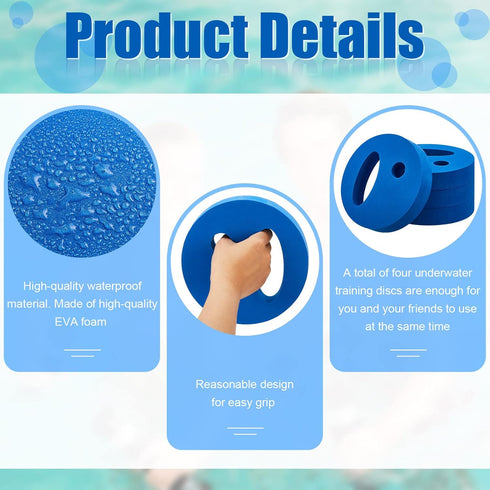 Water Exercise Discs, EVA Foam Water Weights for Pool Aerobics Fitness, Hand Held Swim Disc