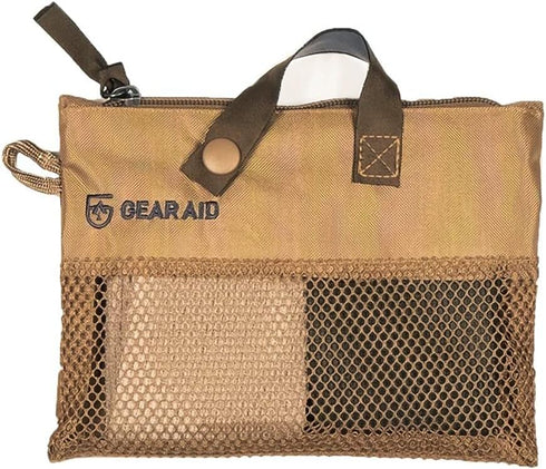 10"x10", GEAR AID Micro-Terry Washcloth Kit for Travel, Two Cloths OD Green & Sand