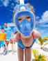 W WSTOO Kids Full Face Snorkel Mask with Dry Top Safe Breathing System, 180 Degree Panoramic View
