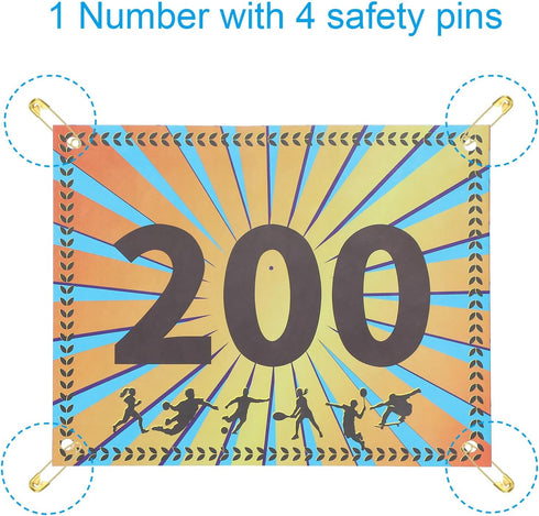 PATIKIL Tearproof Running Bib Numbers, Wheat Ears Waterproof Race Competitor Numbers with Safety Pin for Marathon