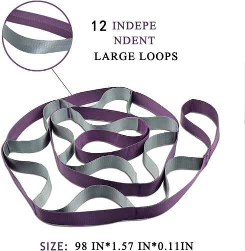 SANKUU Yoga Straps Stretching Strap - 12 Loops Workout Poster for Stretching, Pilates, and Gymnastics