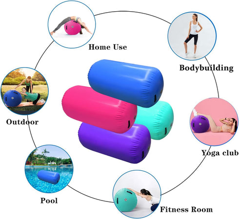 GLANT Inflatable Air Mat Tumble Track - Round Gymnastics Springboard