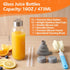 16 oz, 12 Pack 100% Luxfuel Glass Water Bottles with Lids Reusable Juice Bottle with Stainless Steel Cap & Straw, Leak