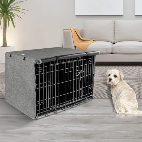 Dog Crate Cover, Fits 24 Inch Dog Crate, Double Door Polyester Cover for Indoor Outdoor Protection
