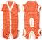 TONY HOBY Stripes Dog Pajamas for Female/Male Pets, 4 Legged Jumpsuit, Soft Cotton Clothes (XL, Orange+White-Boys)