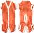 TONY HOBY Stripes Dog Pajamas for Female/Male Pets, 4 Legged Jumpsuit, Soft Cotton Clothes (XL, Orange+White-Boys)