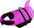 Ripstop Dog Life Jacket Shark Life Vest for Dogs, Safety Lifesaver with High Buoyancy for Small and Medium Breeds (Rose