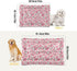 Pink Floral Pet Bed Pad, Soft Dog Bed Mat with Anti-Slip Bottom, Machine Washable Crate Pad for Dog Sleeping