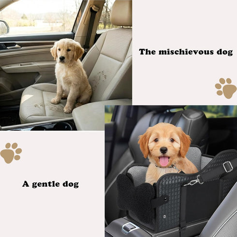 Volodya 15 lbs 2 Summer/Winter Dog Car Seat for Small/Medium Dogs Under with Replaceable Dual-Sided Cushions, Portable