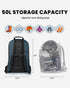 OutdoorMaster 50L Ski Boot Bag - Waterproof Travel Backpack with Helmet Compartment