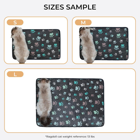Luciphia 1 Pack 3 Blankets, Fluffy Premium Fleece Pet Blanket Flannel Paw Printed Throw for Dog Cat (Small 23x16'',