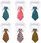 Segarty 6pcs Adjustable Dog Neck Ties, Classy Stripped Neck Tie with White Dog Collar for Small and Medium Pets