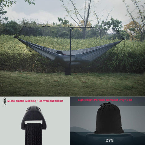 Mosquito Net for Camping Hammock, Compact Lightweight Netting, 12' Long with Dual Side Zippers