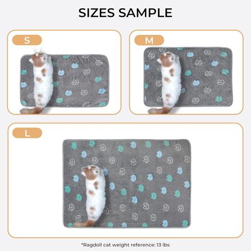 1 Pack 3 Medium(30x20 inch) Blankets Super Soft Fluffy Premium Cute Cat Pattern Pet Blanket Flannel Throw for Dog Puppy