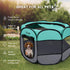 Goozii Pet Cat Playpen for Indoor Cats Enclosed, Puppy Dog Play Pen for Outdoor Travel Camping (Medium Size, Green