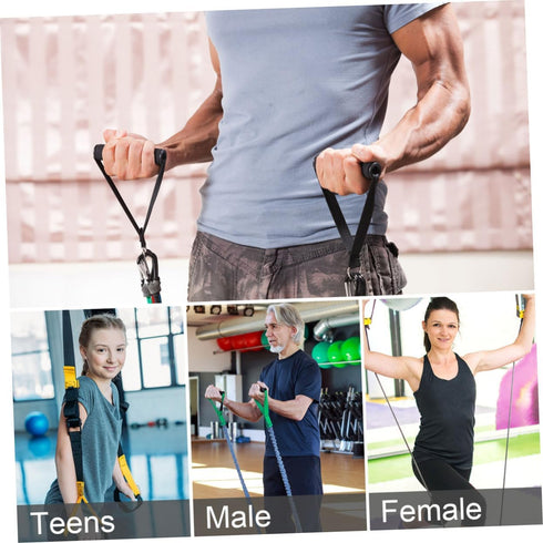 Garneck 4pcs Resistance Band Handles - Plastic D Ring Exercise Strap Foam Handle for Home Gym Fitness Equipment